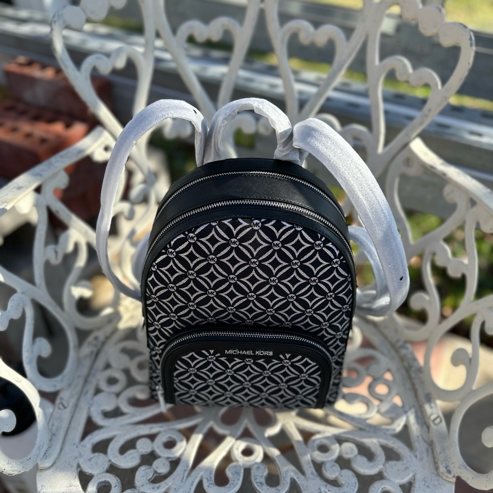 Michael Kors Black and silver Patterned Backpack and wallet - Picture 5 of 12